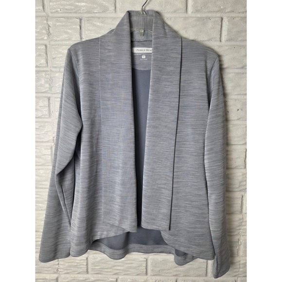Pebble Beach Sweaters - Pebble Beach Dry Luxe Performance Women's size XL Cardigan Polyester Golf Gray